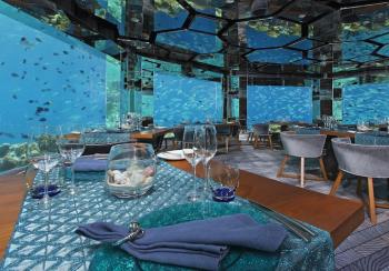 Unterwasser Restaurant Anantara Kihavah Villas Baa Atoll Malediven